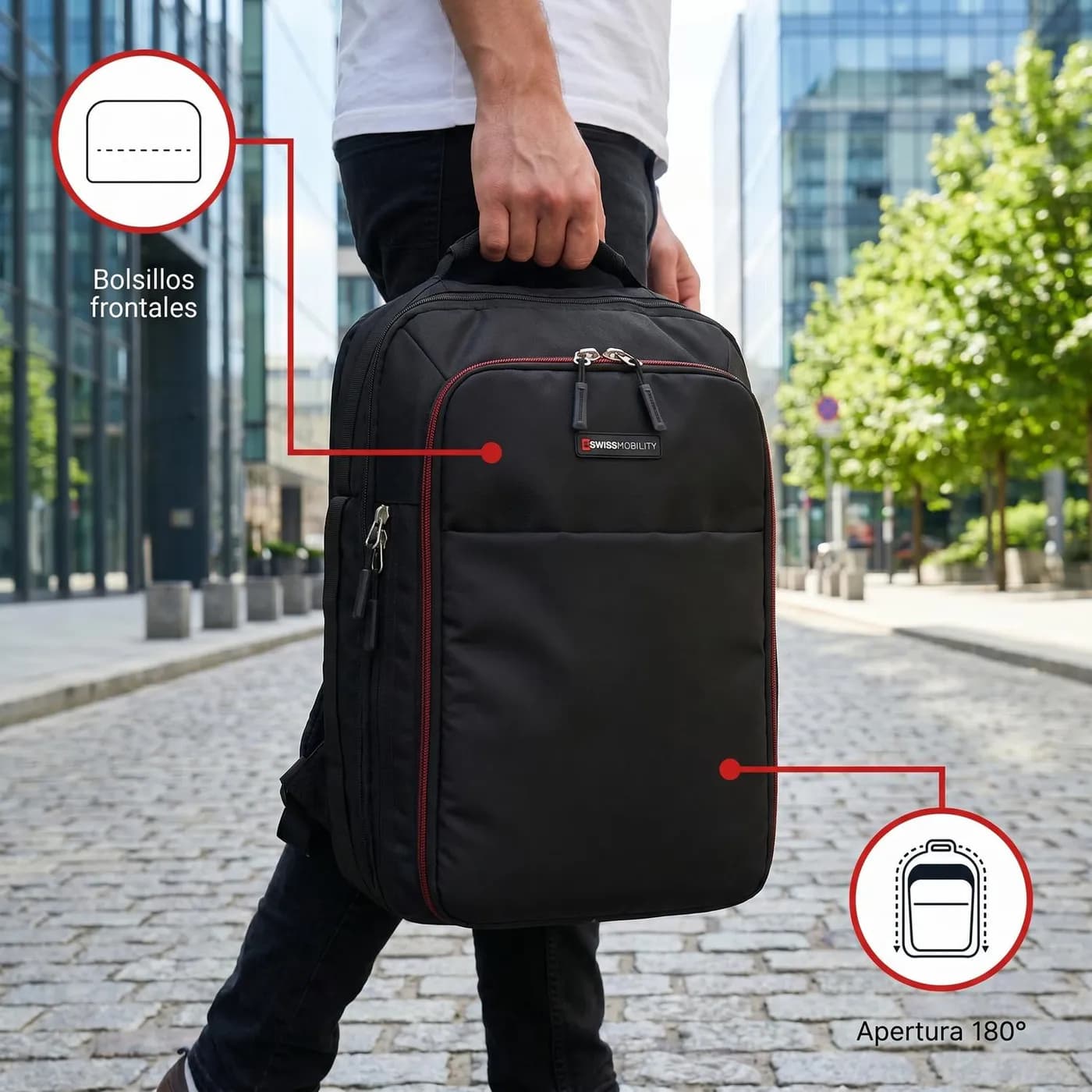 SWISSMOBILITY MOCHILA JACK 17 PULG. NEGRA 4