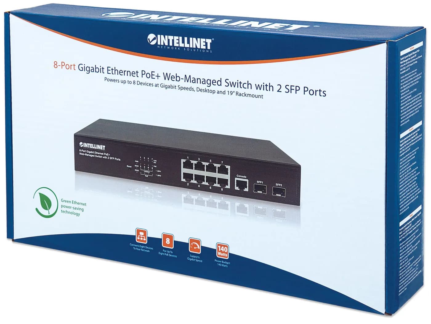 Intellinet 561167 dispositivo de redes Gestionado Gigabit Ethernet (10 8