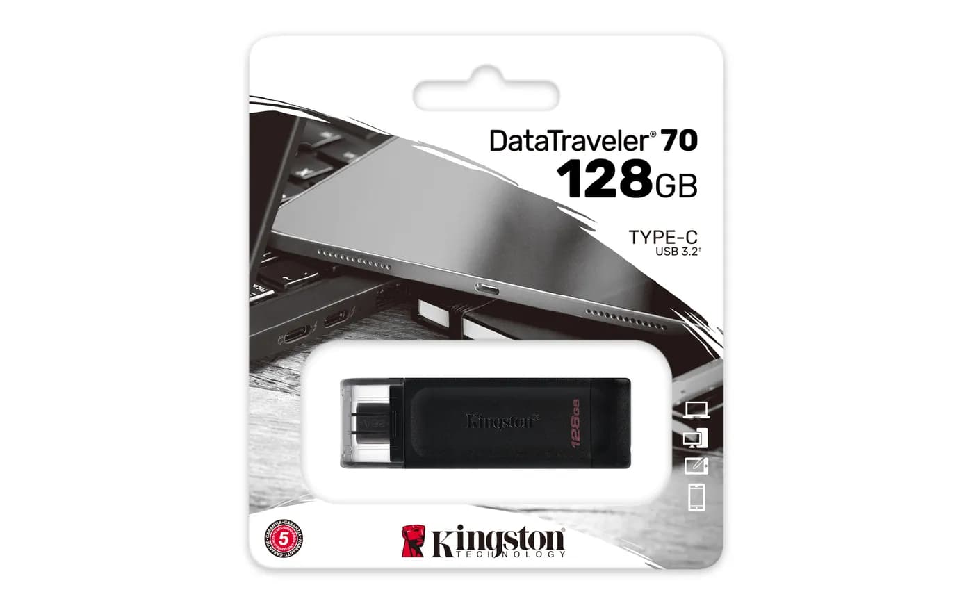 Kingston Technology DataTraveler 70 unidad flash USB 128 GB USB Tipo C 5