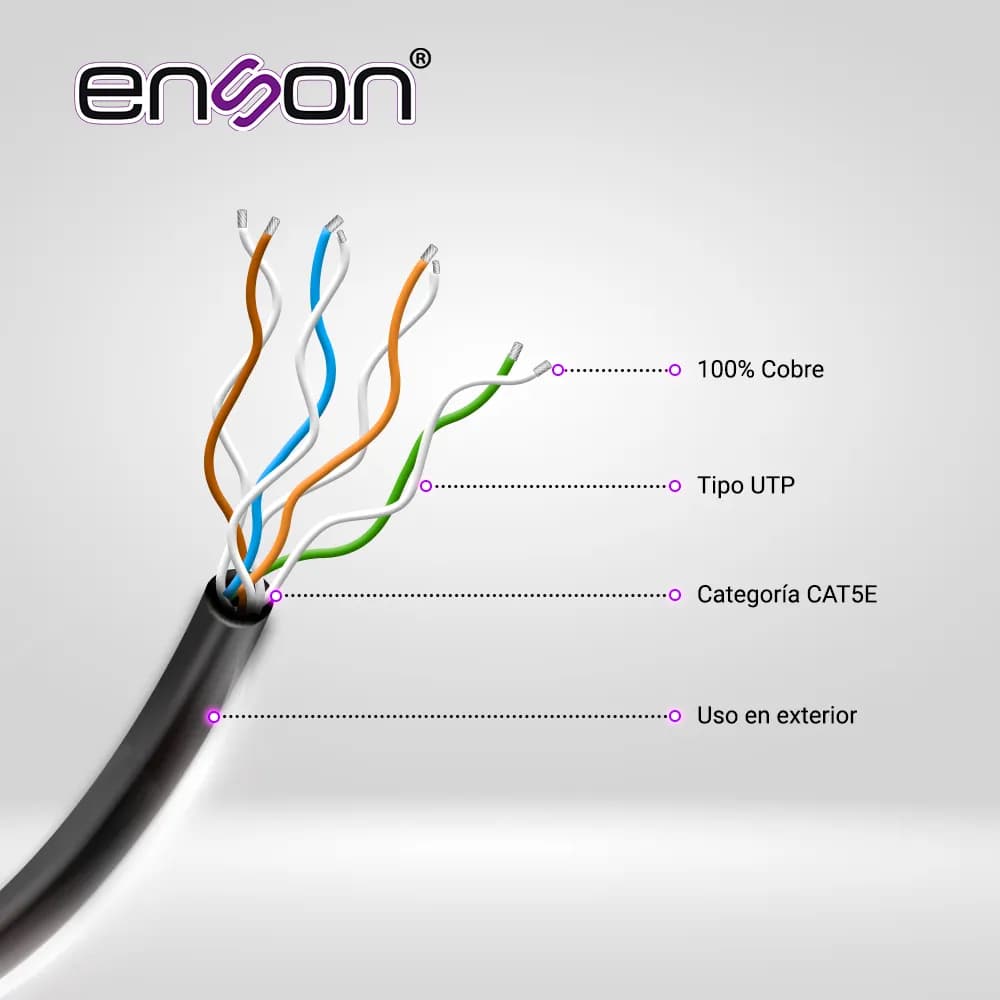 CABLE UTP CAT5E ENSON 13152B305 SERIE PRO-II C/GEL CALIBE 24 AWG 100%  2