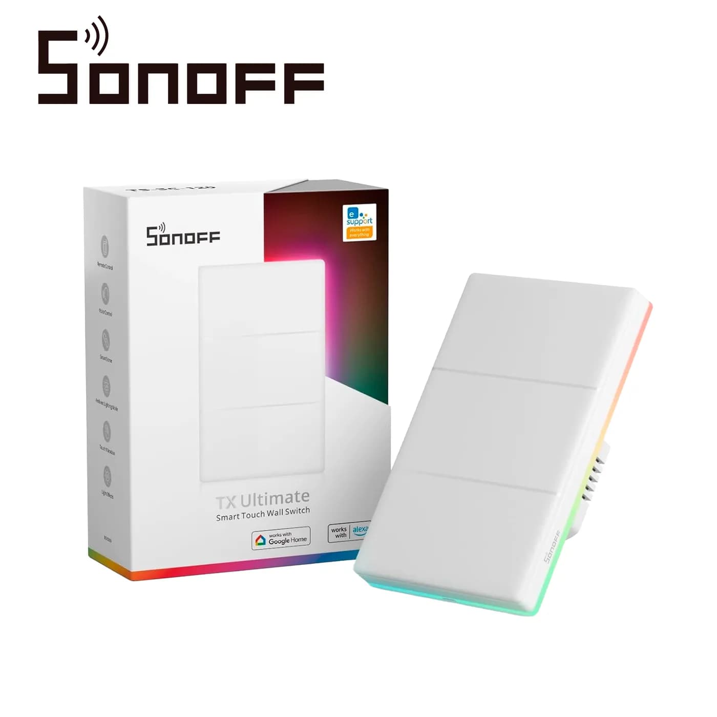 APAGADOR DE PARED TOUCH TX ULTIMATE SONOFF T5-3C-120 / 3CH ON/OFF INAL 3