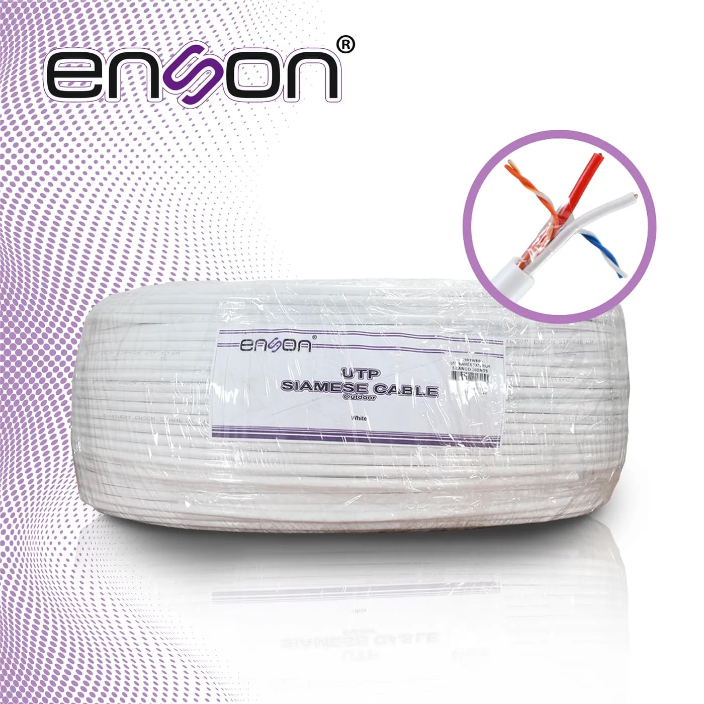CABLE UTP SIAMES ENSON 51101W500 4C PARA DATOS Y DOS CABLES CALIBRE 18 5