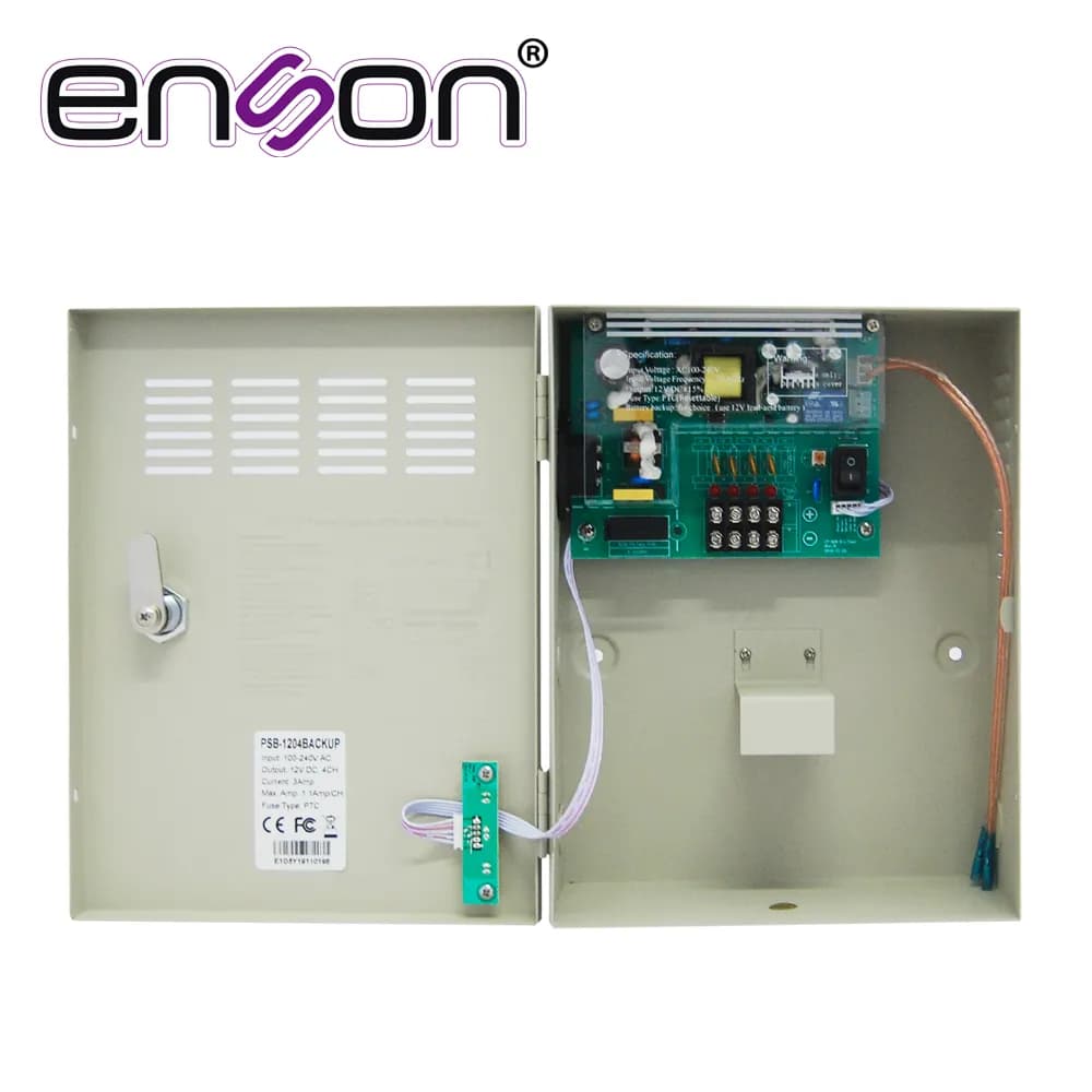 FUENTE DE PODER TIPO CAJA ENSON PSB-1204BACKUP 12VDC 3A 4 CANALES DE 0 3