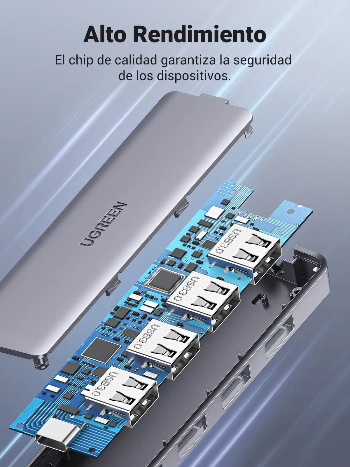Ugreen 70336 nodo concentrador USB 3.2 Gen 1 (3.1 Gen 1) Type-C 5000 M 19
