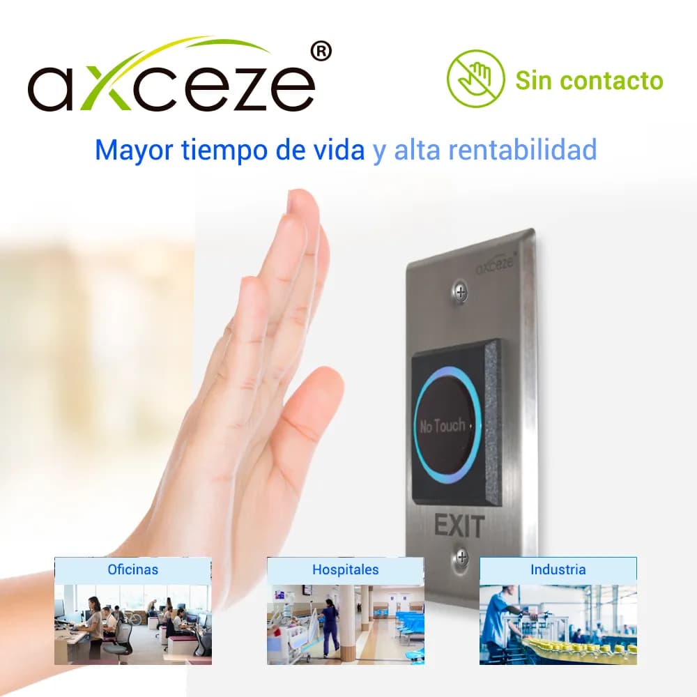 BOTON SIN CONTACTO NO-TOUCH AX-TOUCH1 RELAY INTEGRADO BOTON DE ACTIVAC 4