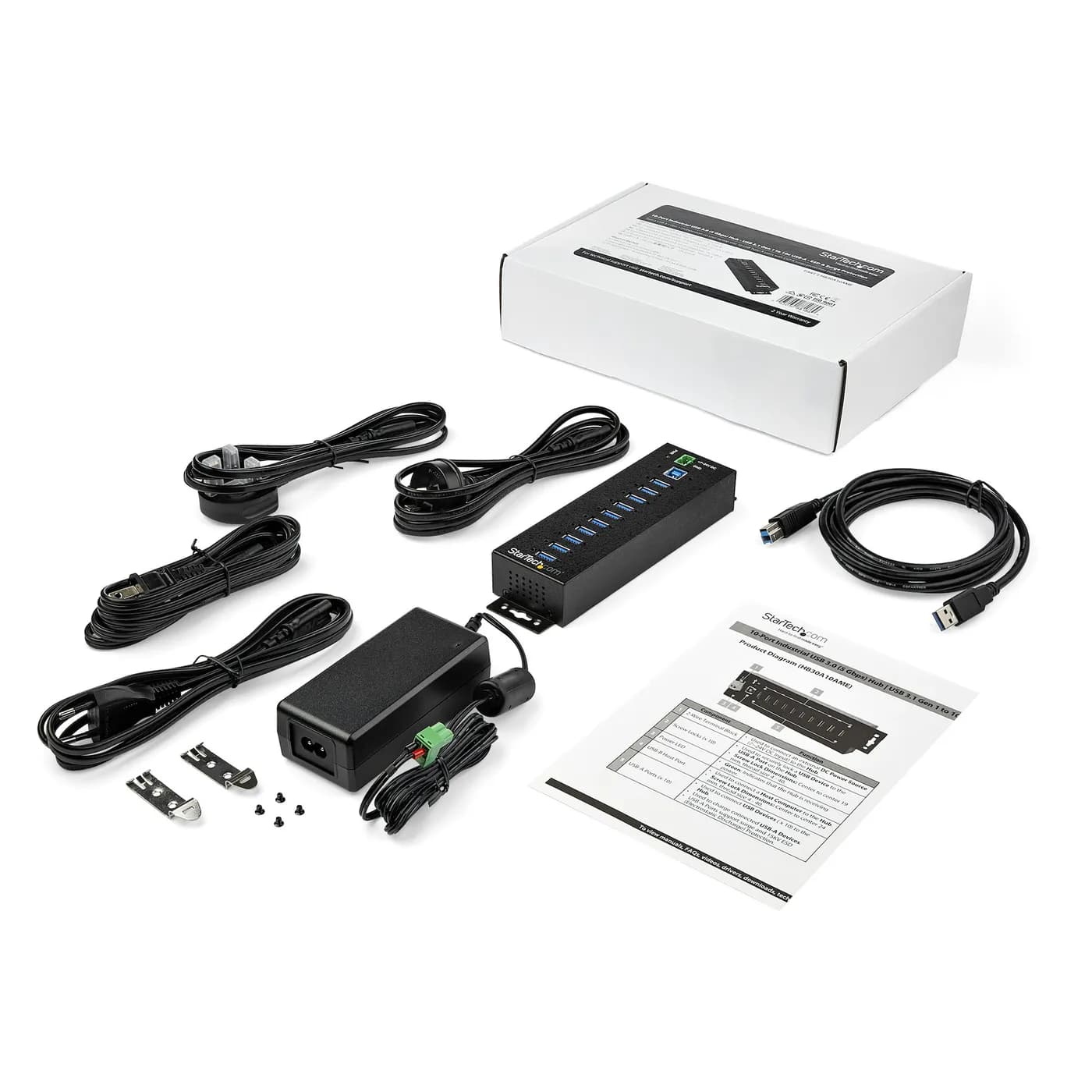 StarTech.com Hub Concentrador USB de 10 Puertos con Adaptador de Corri 4