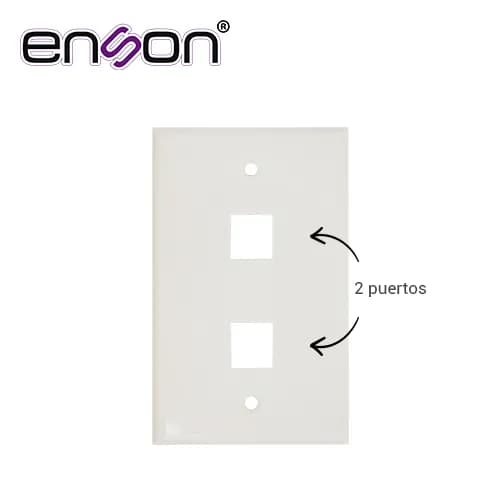 PLACA DE PARED (FACEPLATE) UNIVERSAL ENS-FP62 ENSON 2 PUERTOS ESTILO K 3