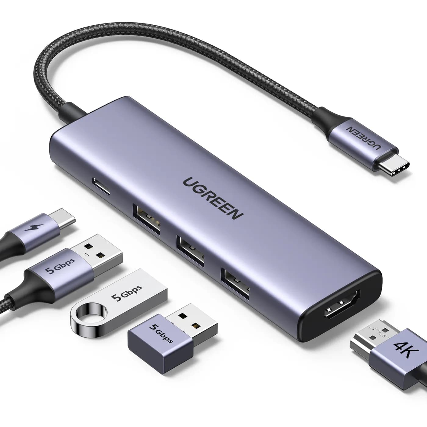 Ugreen 15596 base para laptop o replicador de puertos Alámbrico USB 3. 11