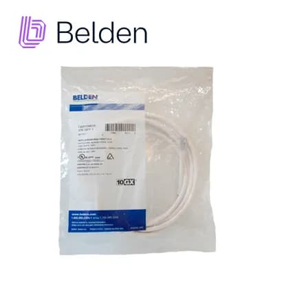 PATCH CORD UTP CAT6A BELDEN CA21109010 / INTERIOR / BLANCO / 4 PARES / 3