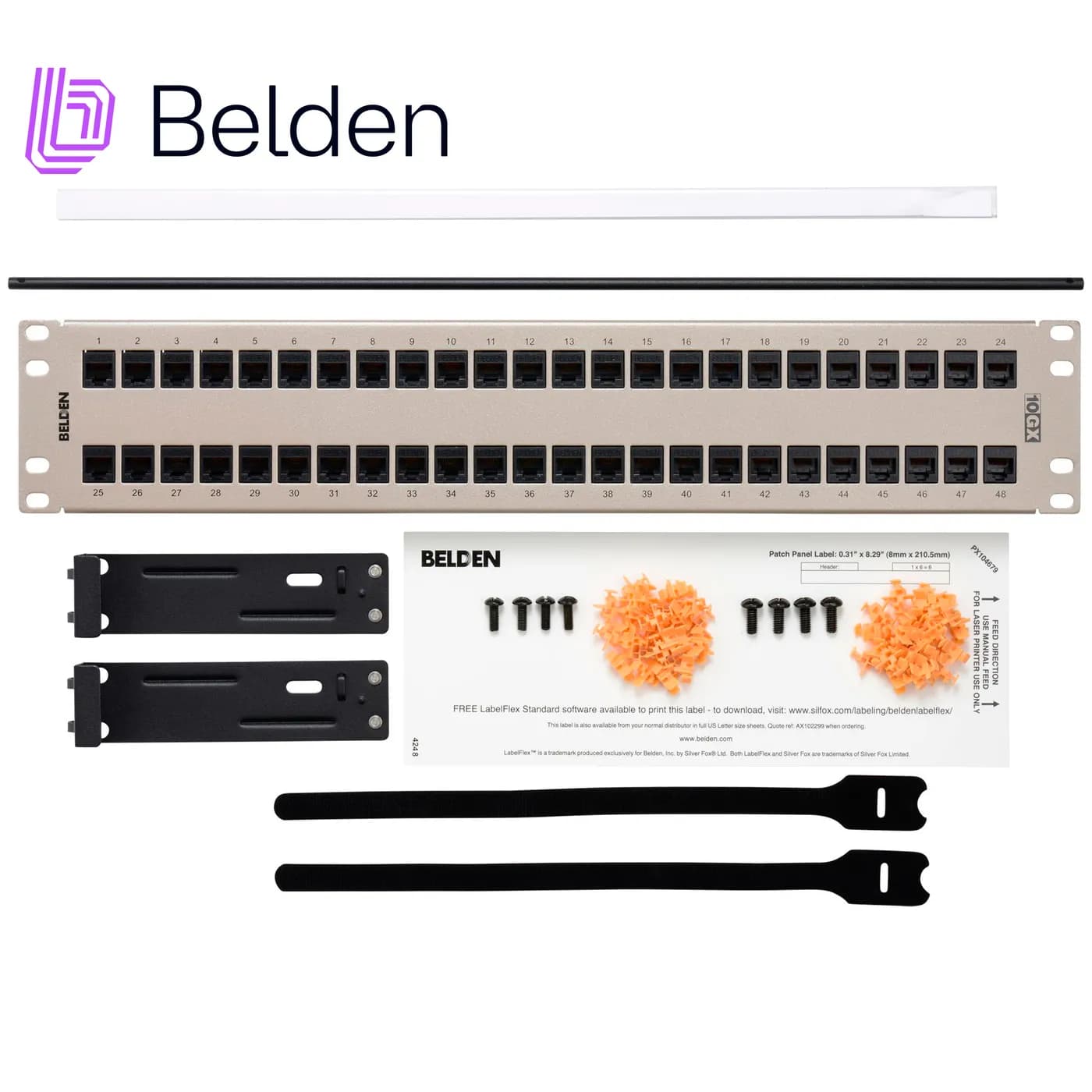 PATCH PANEL KEYCONNECT CAT6A BELDEN AX103256 / TITANIUM / 48 PUERTOS / 2