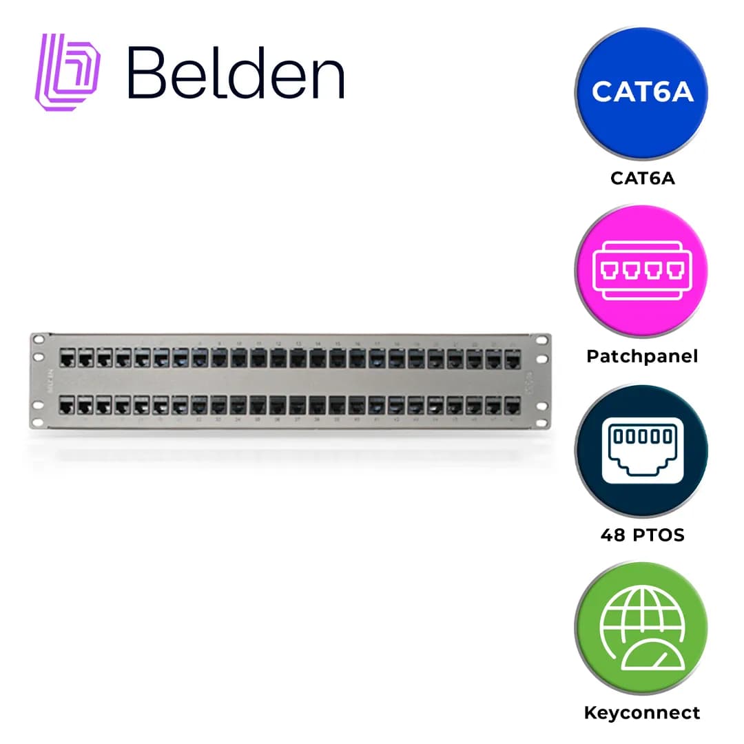 PATCH PANEL KEYCONNECT CAT6A BELDEN AX103256 / TITANIUM / 48 PUERTOS / 3