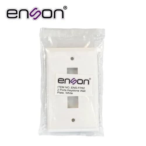 PLACA DE PARED (FACEPLATE) UNIVERSAL ENS-FP62 ENSON 2 PUERTOS ESTILO K 5