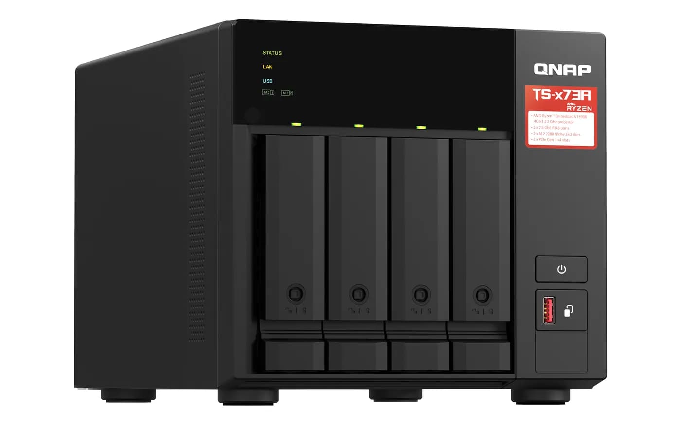QNAP TS-473A NAS Tower Ryzen Embedded V1500B 8 GB DDR4 0 TB QNAP Turbo 3