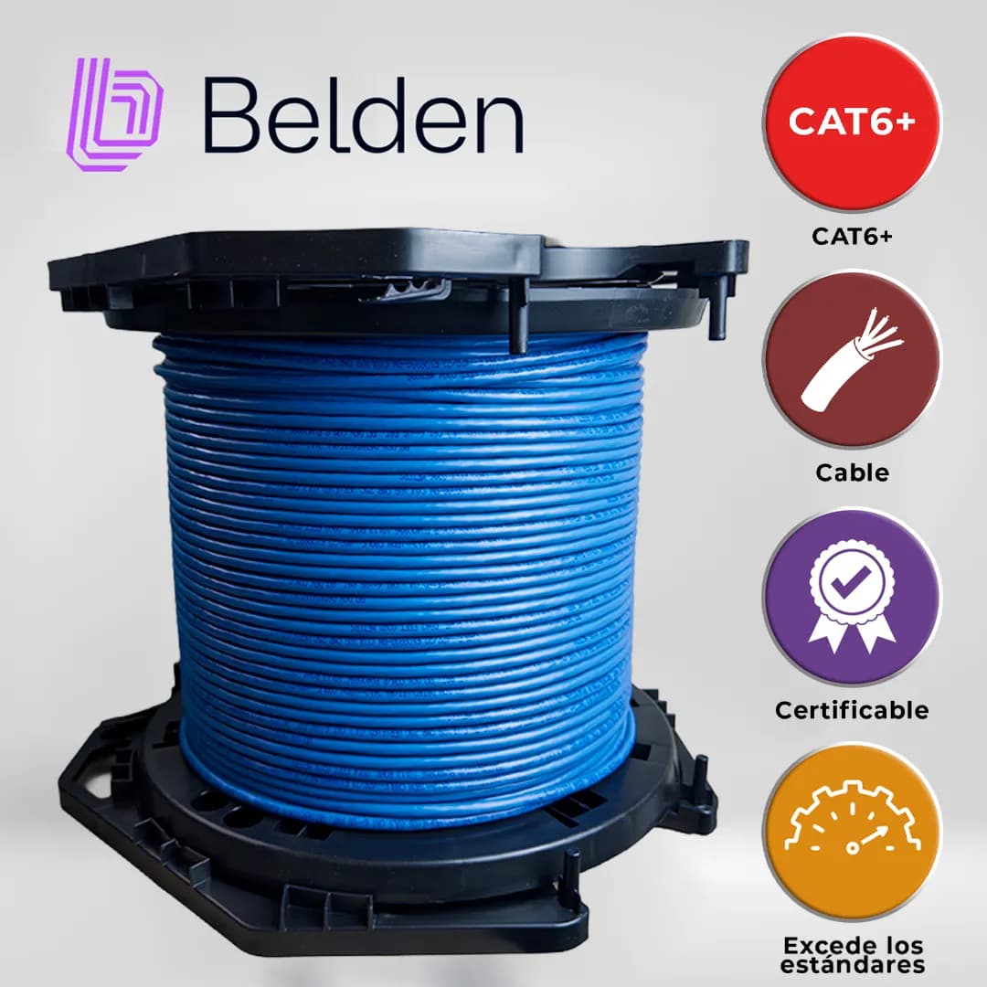 CABLE UTP CAT6+ BELDEN 2412 006A1000 / INTERIOR / AZUL / 350MHZ / 4 PA 7