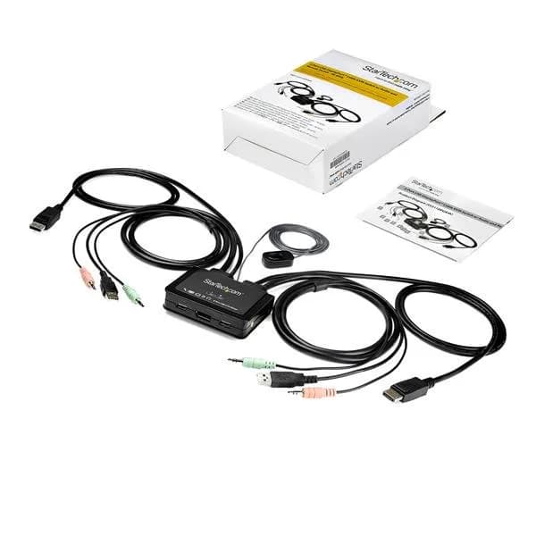 StarTech.com Switch Conmutador KVM de 2 Puertos DisplayPort USB con Ca 6