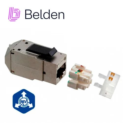 CONECTOR MODULAR JACK RJ45 CAT5E BLINDADO STP REVCONNECT BELDEN RV5MJK 3