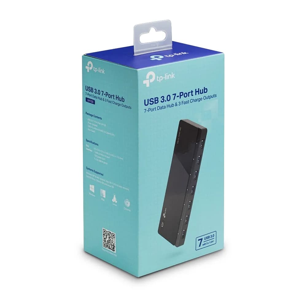 HUB USB 3.0 / 7 Puertos / Transferencia 5 Gbps / Alimentación 12V/2A / 2