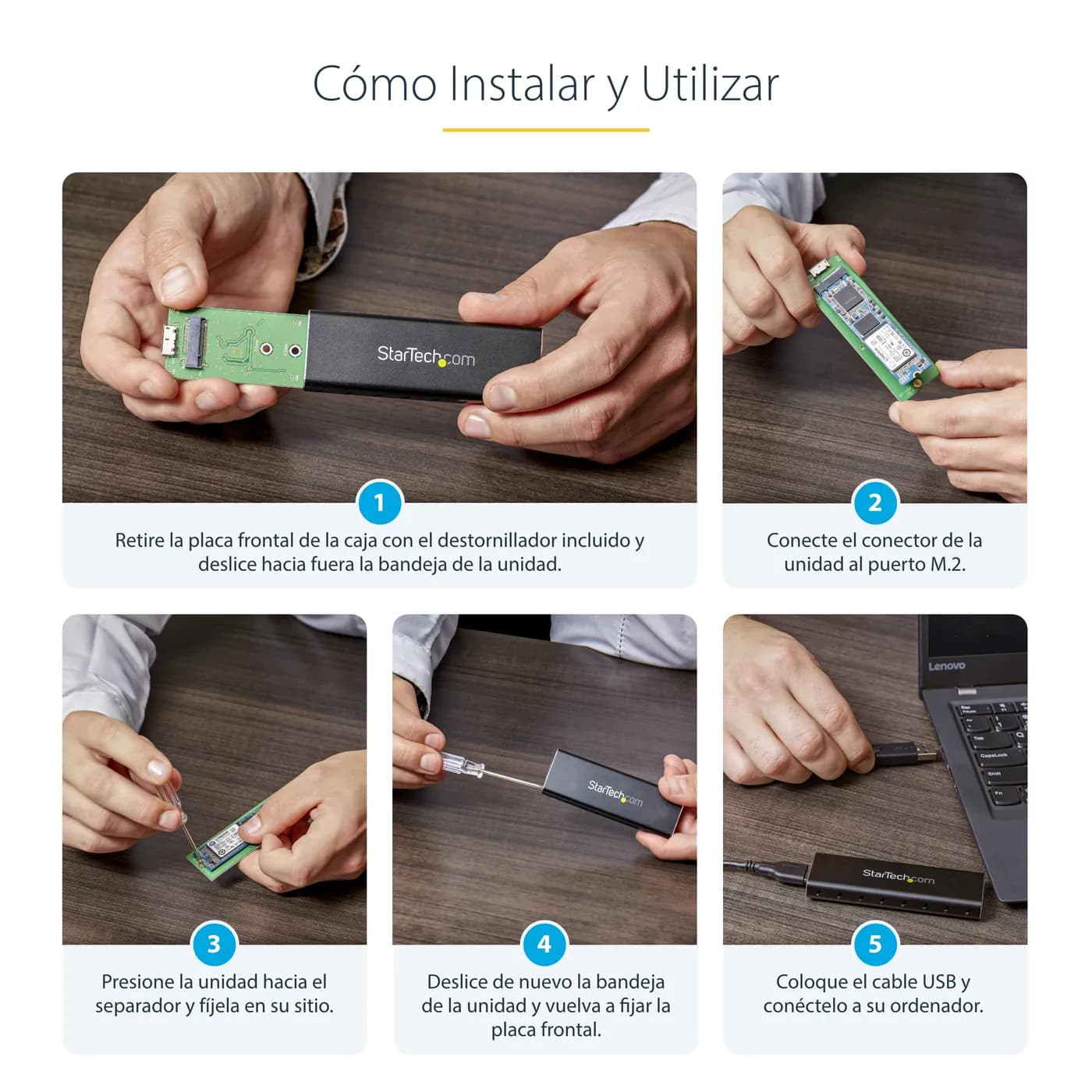 StarTech.com Adaptador SSD M.2 a USB 3.0 UASP con Gabinete Protector - 12