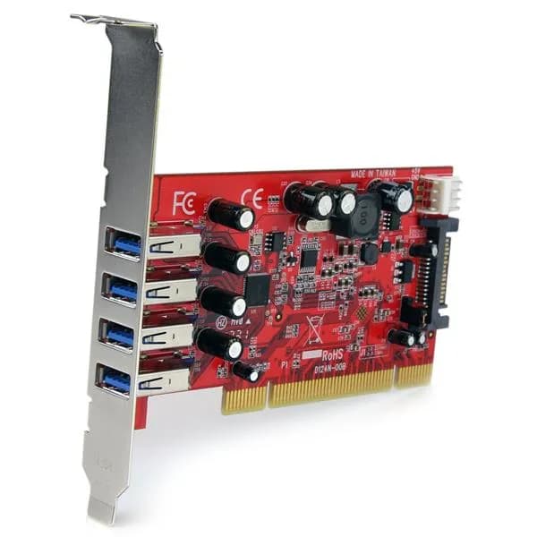 StarTech.com Tarjeta Adaptador PCI USB 3.0 SuperSpeed de 4 puertos con 2