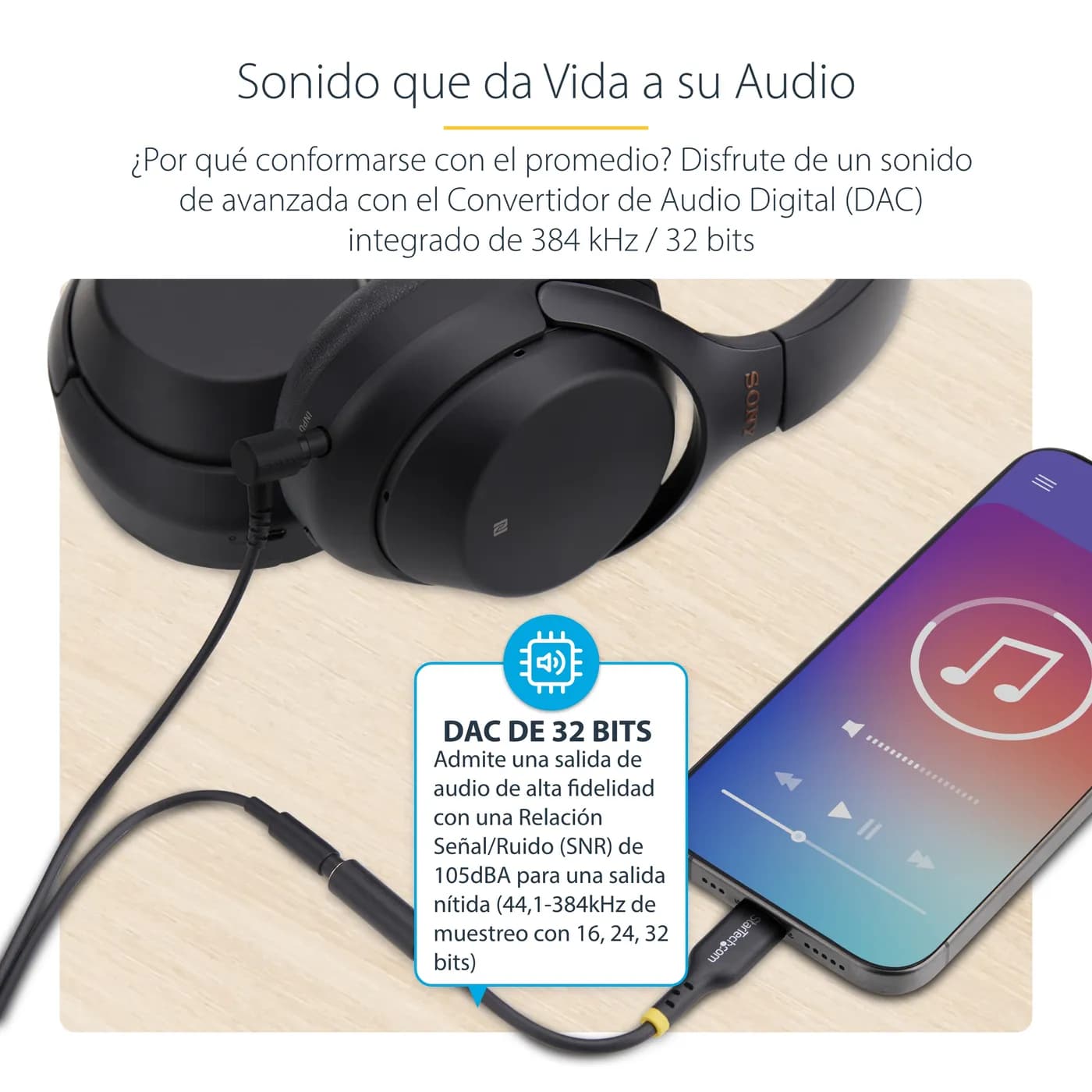 StarTech.com Adaptador de Audio USB-C a 3.5mm TRRS Minijack - Adaptado 9