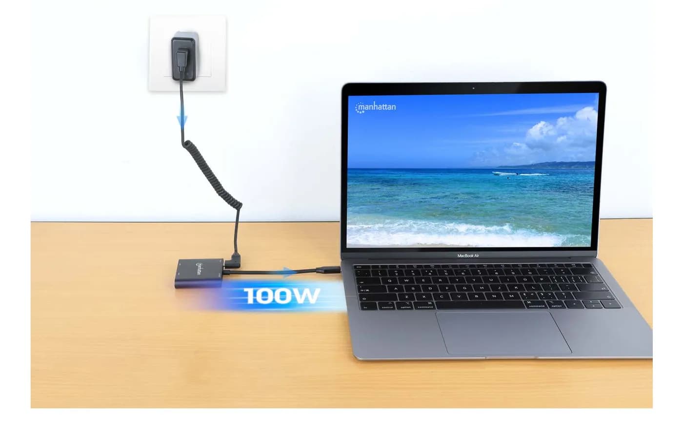 Manhattan Adaptador multipuerto con USB tipo C macho a dos puertos HDM 5