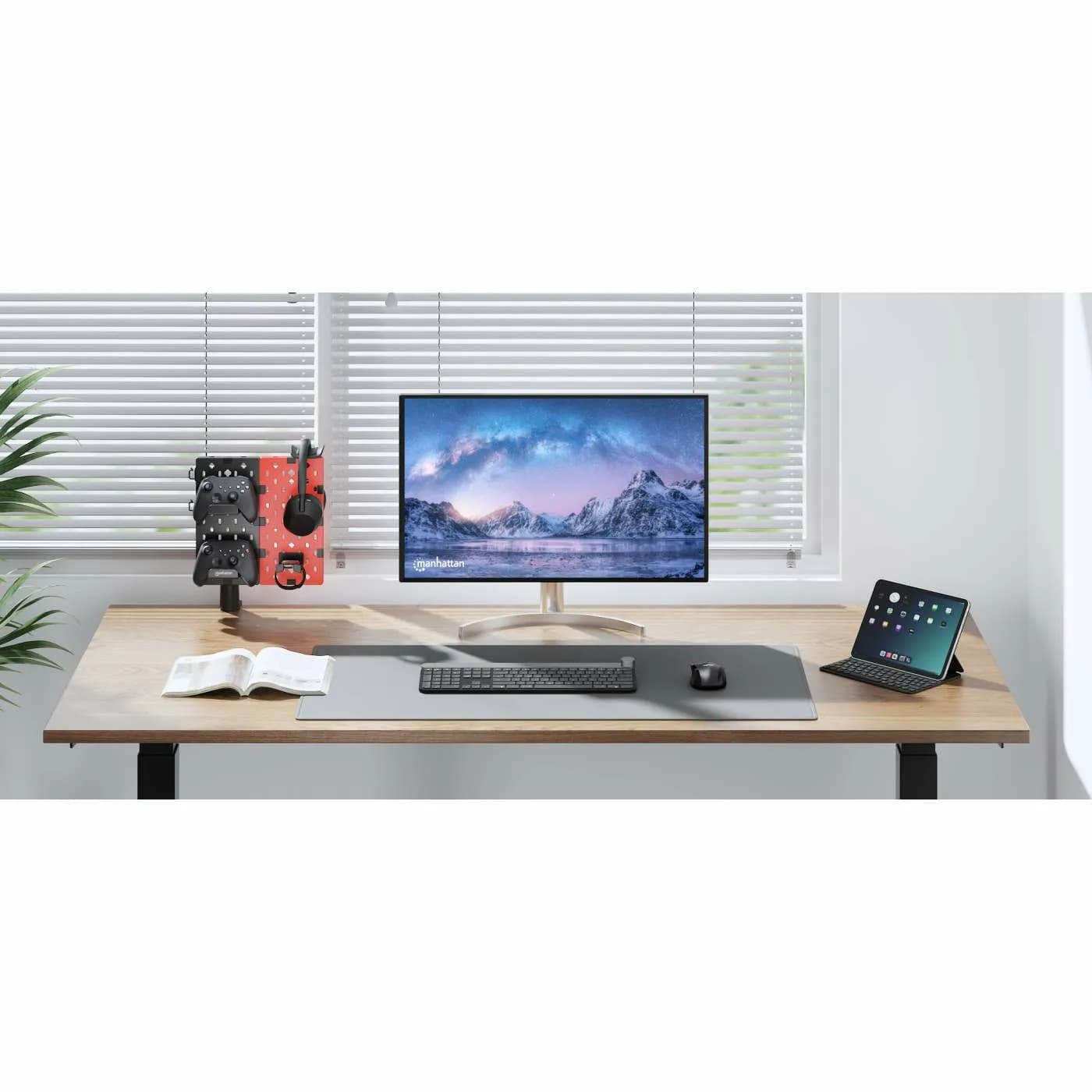 Manhattan Soporte de escritorio con tablero organizador perforado y po 10