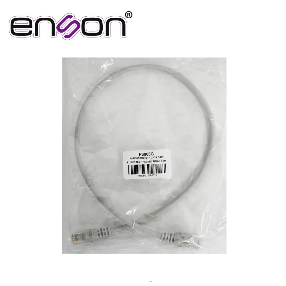 PATCHCORD UTP ENSON P6006G CAT6 60CM GRIS SERIE EPRO 100-II 100 POR CI 3
