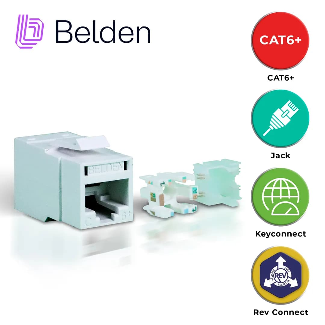 CONECTOR MODULAR JACK CAT6+ RJ45 BELDEN RV6MJKUEW-S1 / REVCONNECT / IN 5