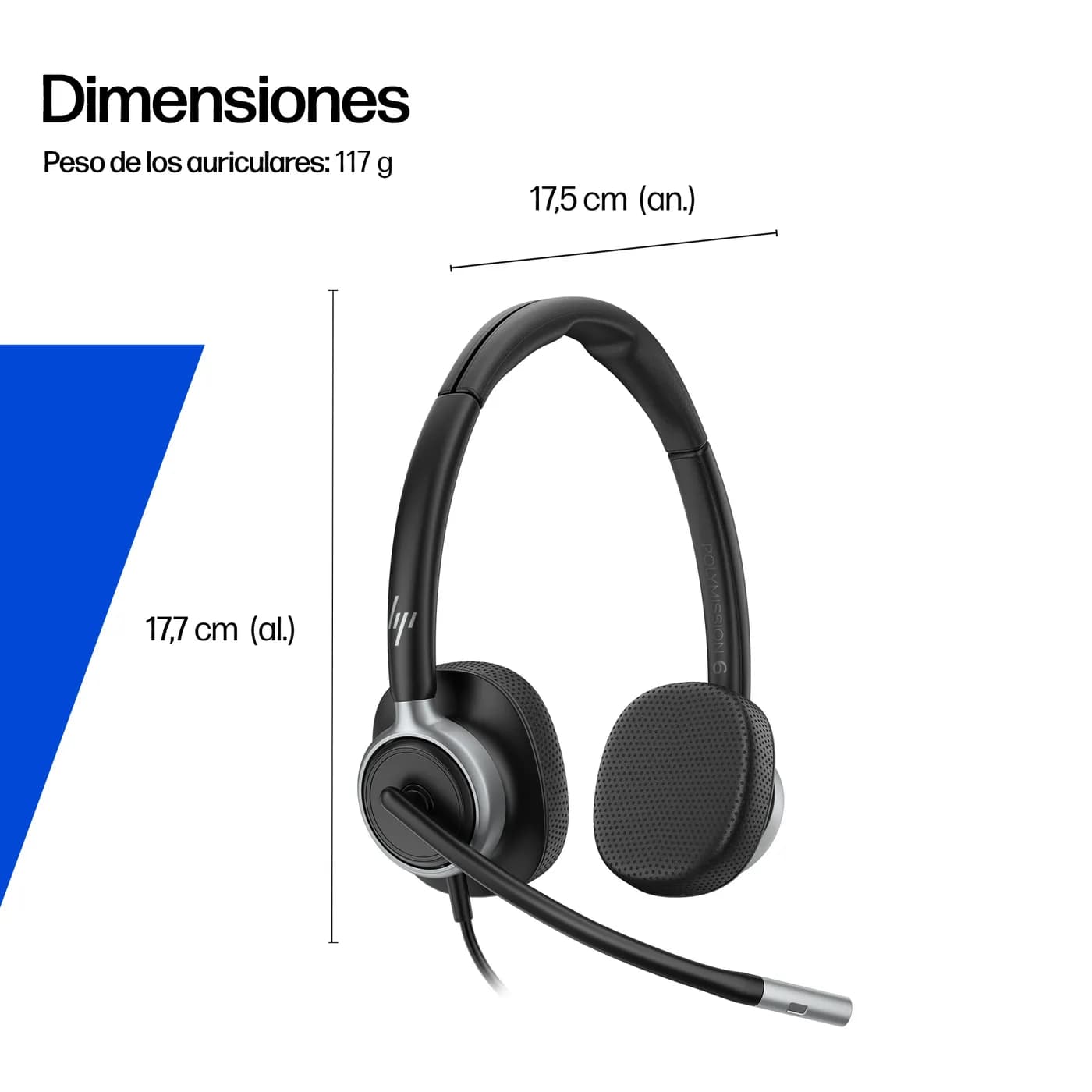 HP Poly Mission 615 Monaural USB Wired Headset Auriculares Alámbrico D 11