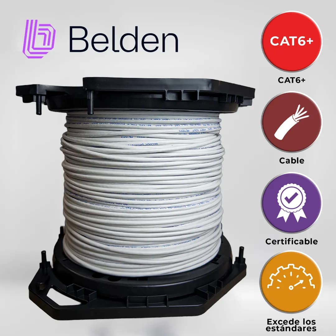 CABLE UTP CAT6+ BELDEN 2412 009A1000 / INTERIOR / BLANCO / 350MHZ / 4  7