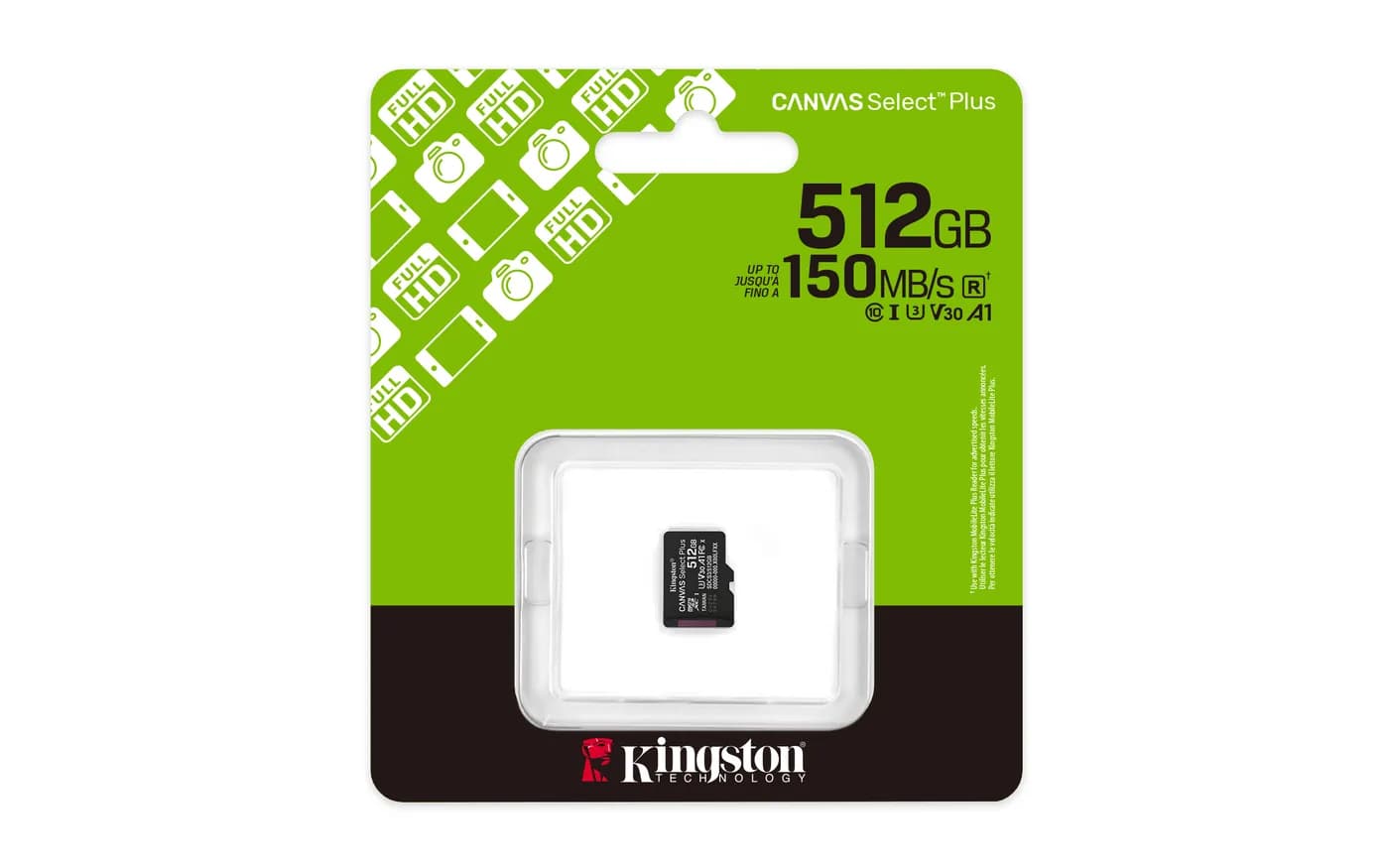 Kingston Technology Canvas Select Plus Gen3 512 GB MicroSDXC UHS-I Cla 3