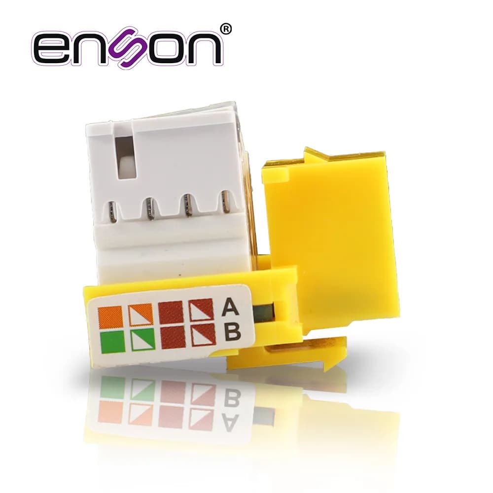 CONECTOR JACK ENSON ENS-JC6YE CAT6 COLOR AMARILLO A 90 GRADOS PONCHADO 2