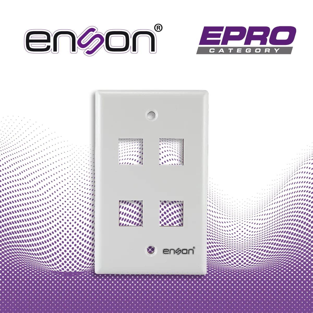 PLACA DE PARED (FACEPLATE) ENSON EPRO-FP40 COMPATIBLE CON JACK KEYSTON 6