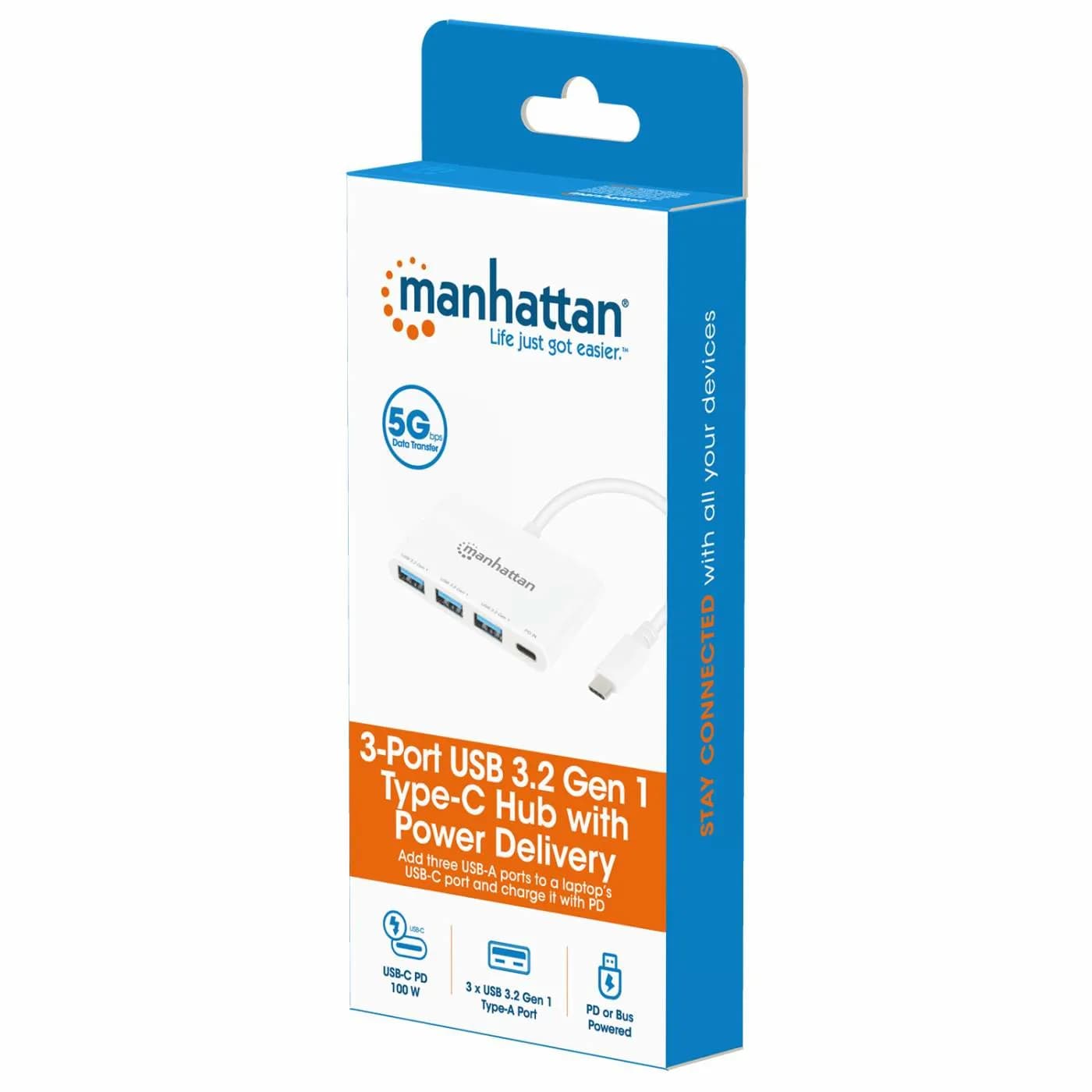 Manhattan 168434 nodo concentrador USB 3.2 Gen 1 (3.1 Gen 1) Type-C 50 6