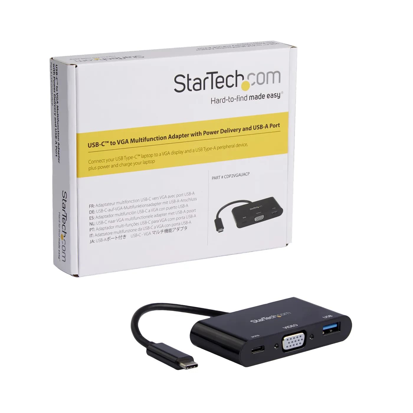 StarTech.com Adaptador Multifunción USB-C a VGA con Entrega de Potenci 5