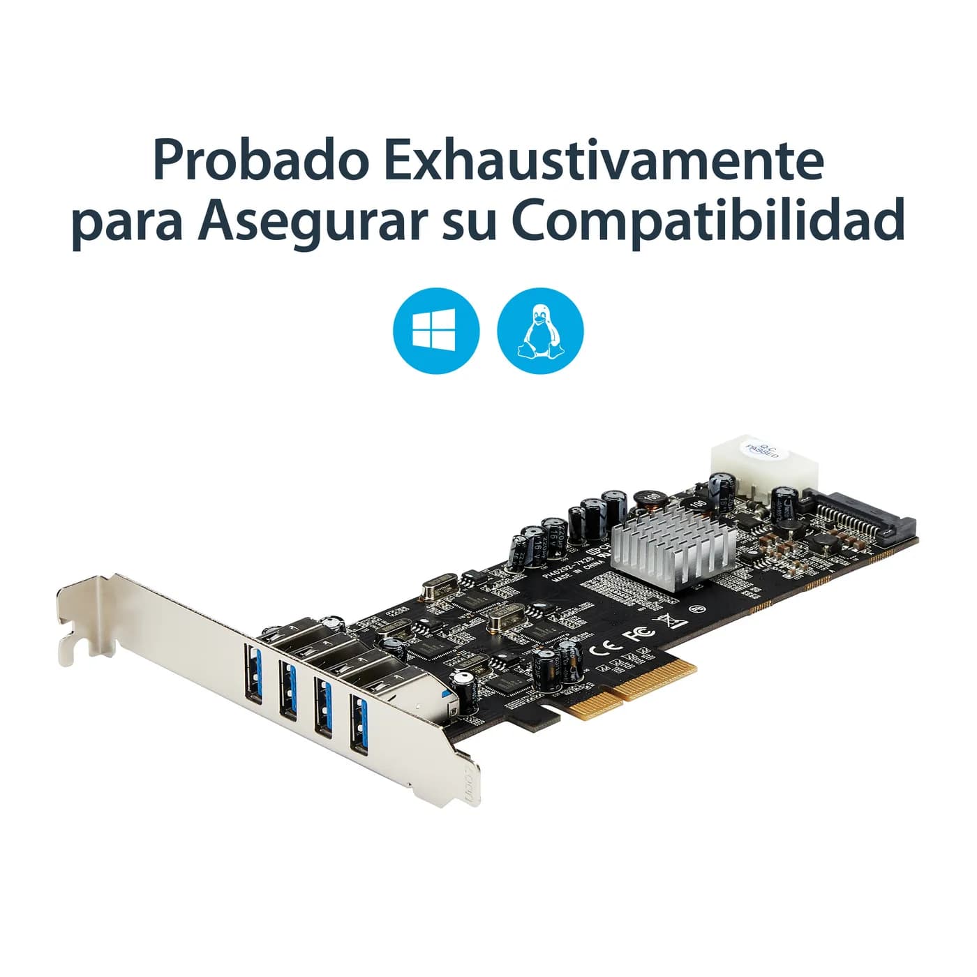 StarTech.com Adaptador Tarjeta PCI Express PCI-E 4 Puertos USB 3.0 UAS 10