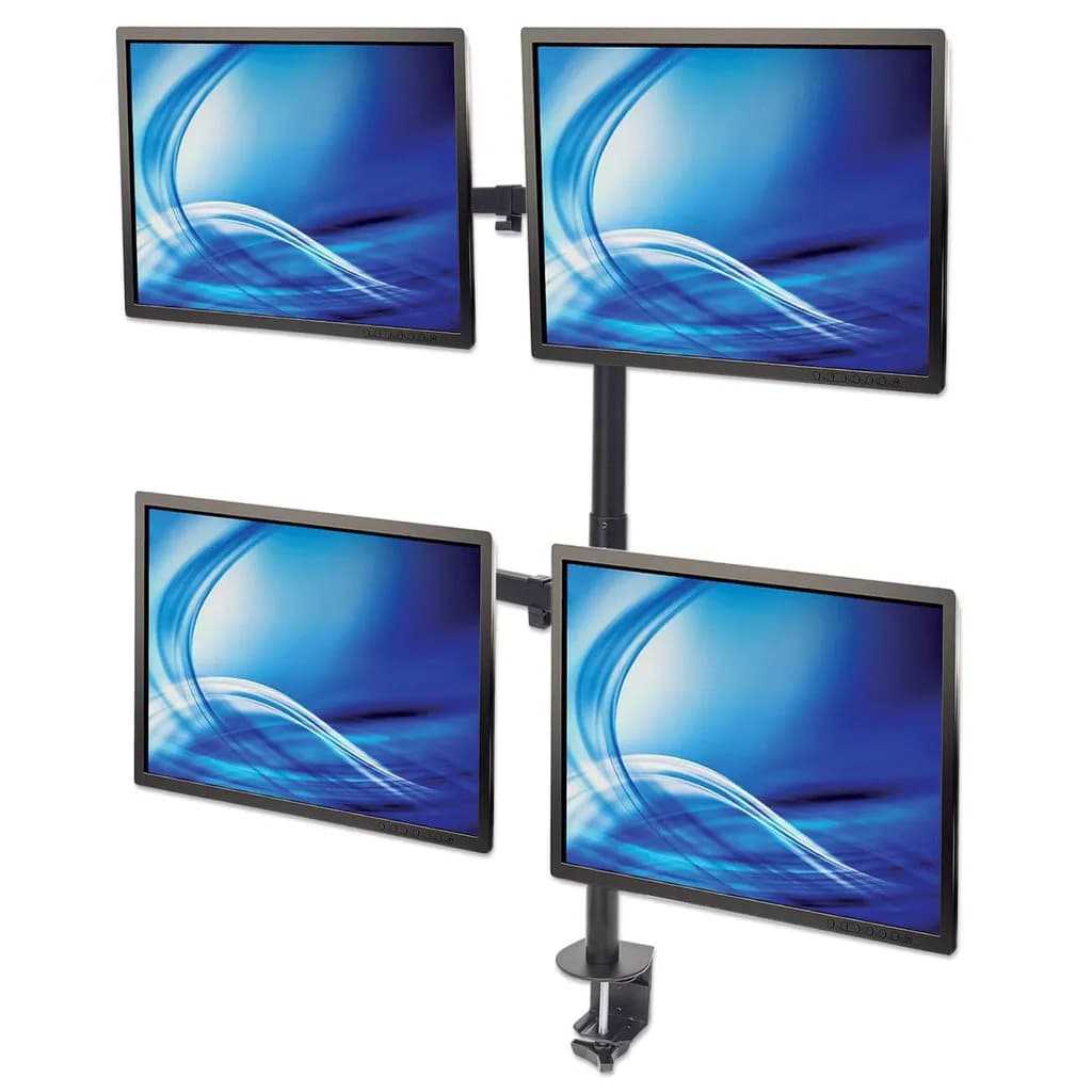 Manhattan Soporte para cuatro monitores, movimiento con brazos de dobl 3