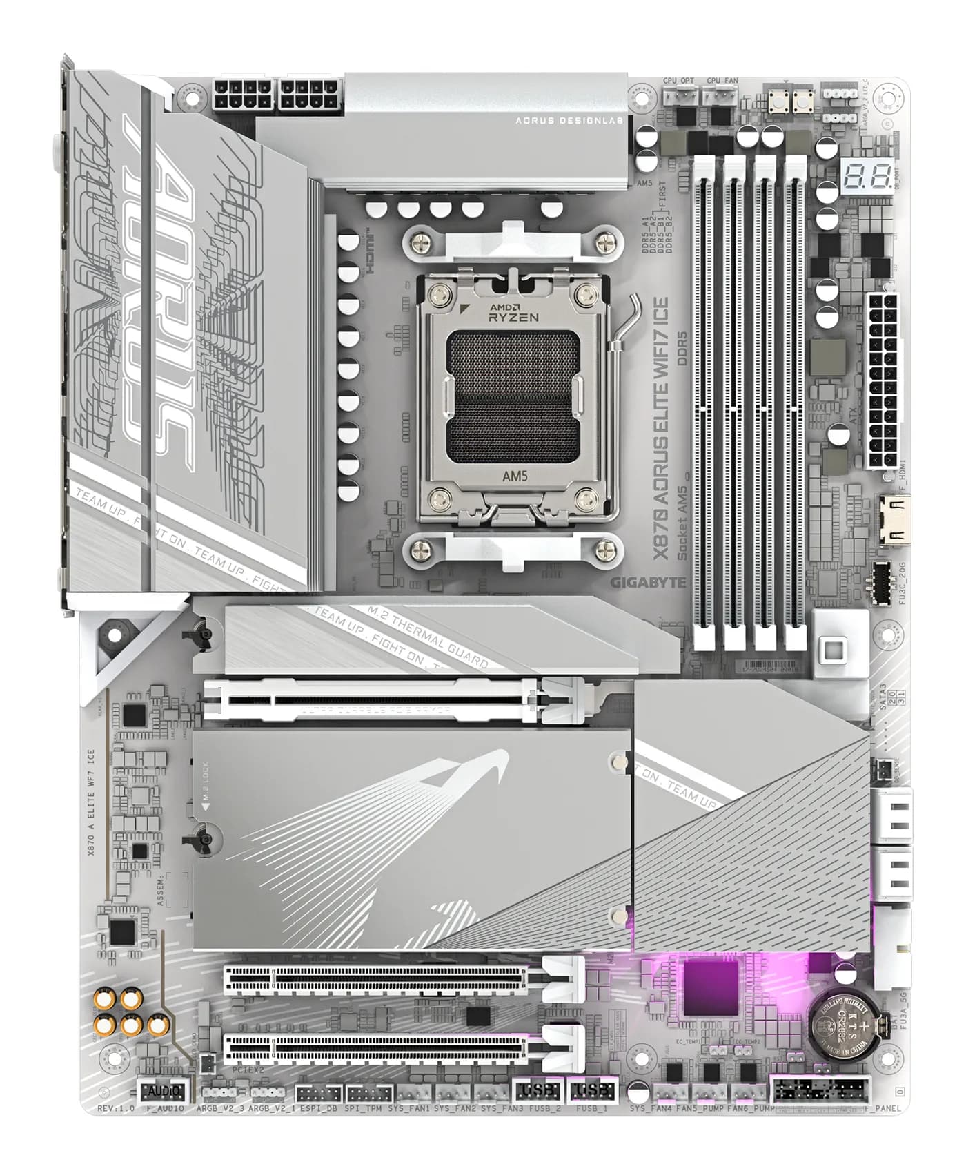 GIGABYTE X870 AORUS ELITE WIFI7 ICE AMD X870 Enchufe AM5 ATX 2