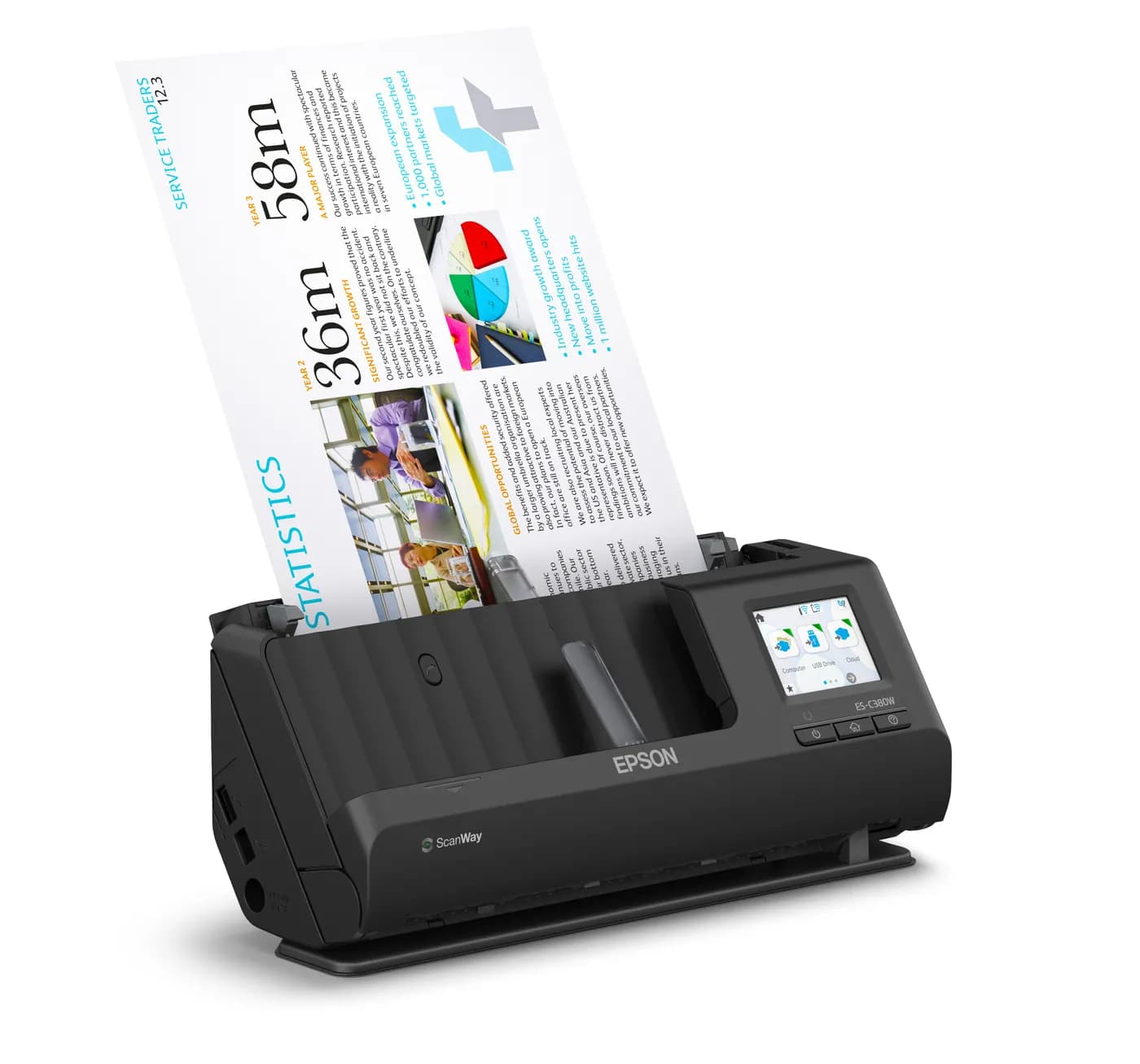 Epson ES-C380W ADF + Escáner de alimentación de hojas 600 x 600 DPI A4 4