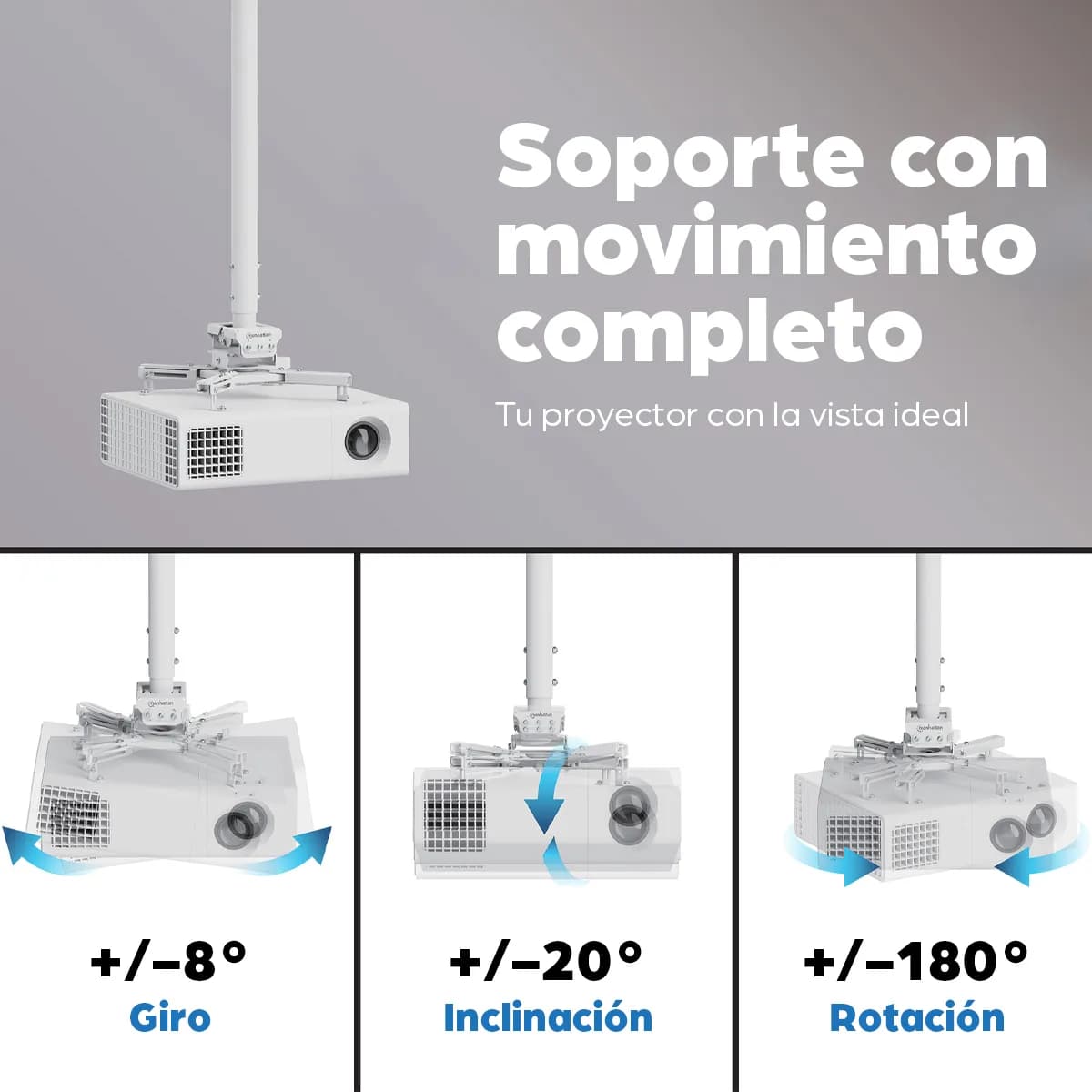 Manhattan 462686 montaje para proyector Techo Blanco 12