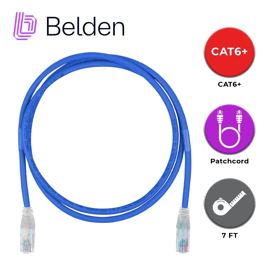 PATCH CORD UTP CAT6+ BELDEN C601106007 /  INTERIOR / AZUL / 4 PARES /  6