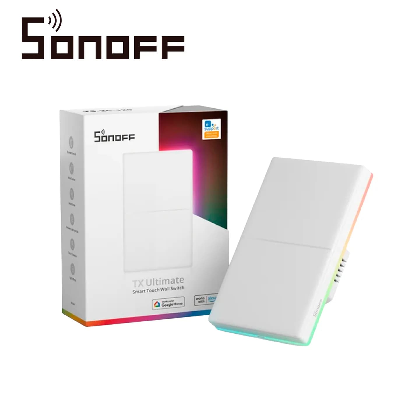 APAGADOR DE PARED TOUCH TX ULTIMATE SONOFF T5-2C-120 / 2CH ON/OFF INAL 3