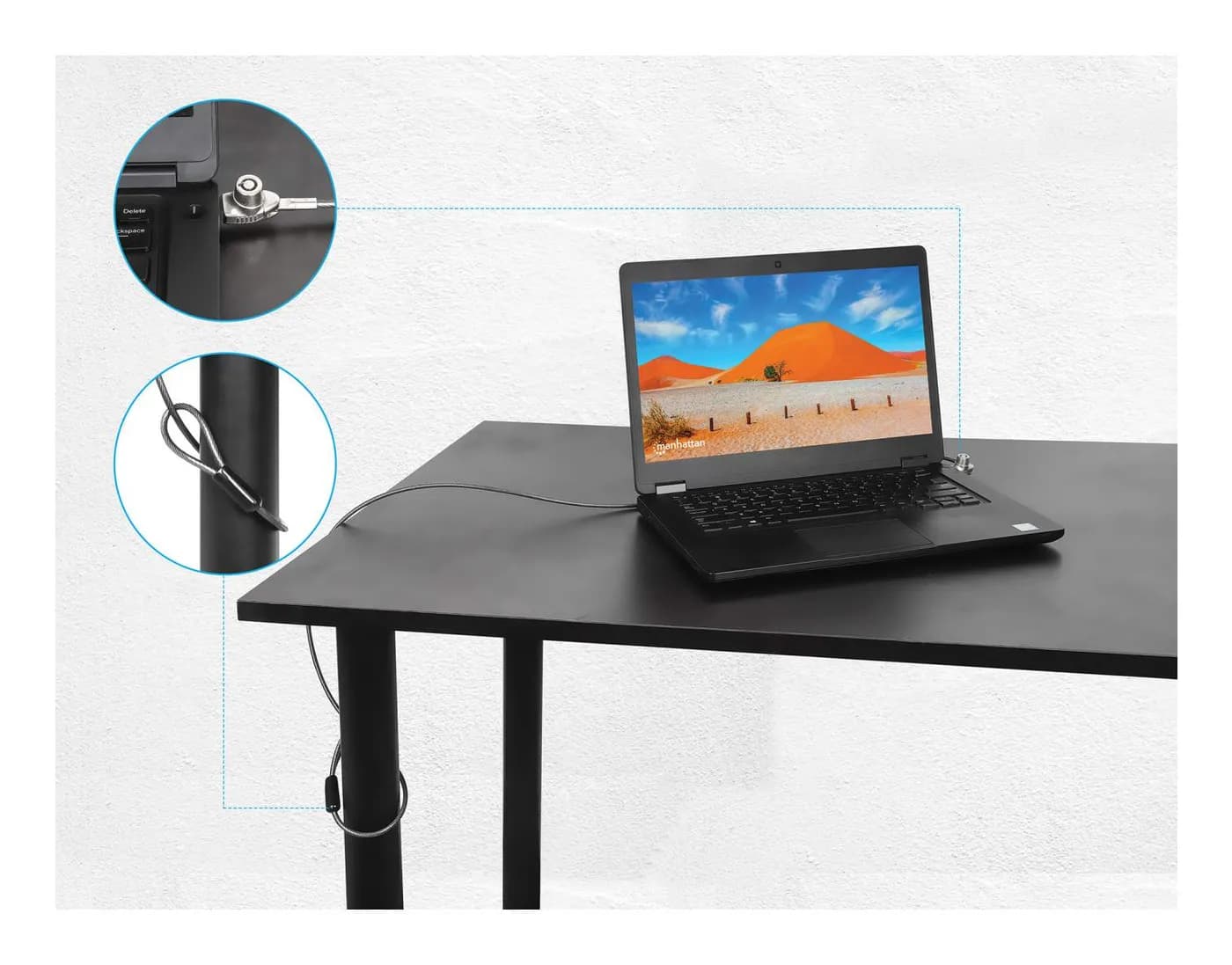 Manhattan Candado de seguridad Nano para laptop, con llave Candado ant 4