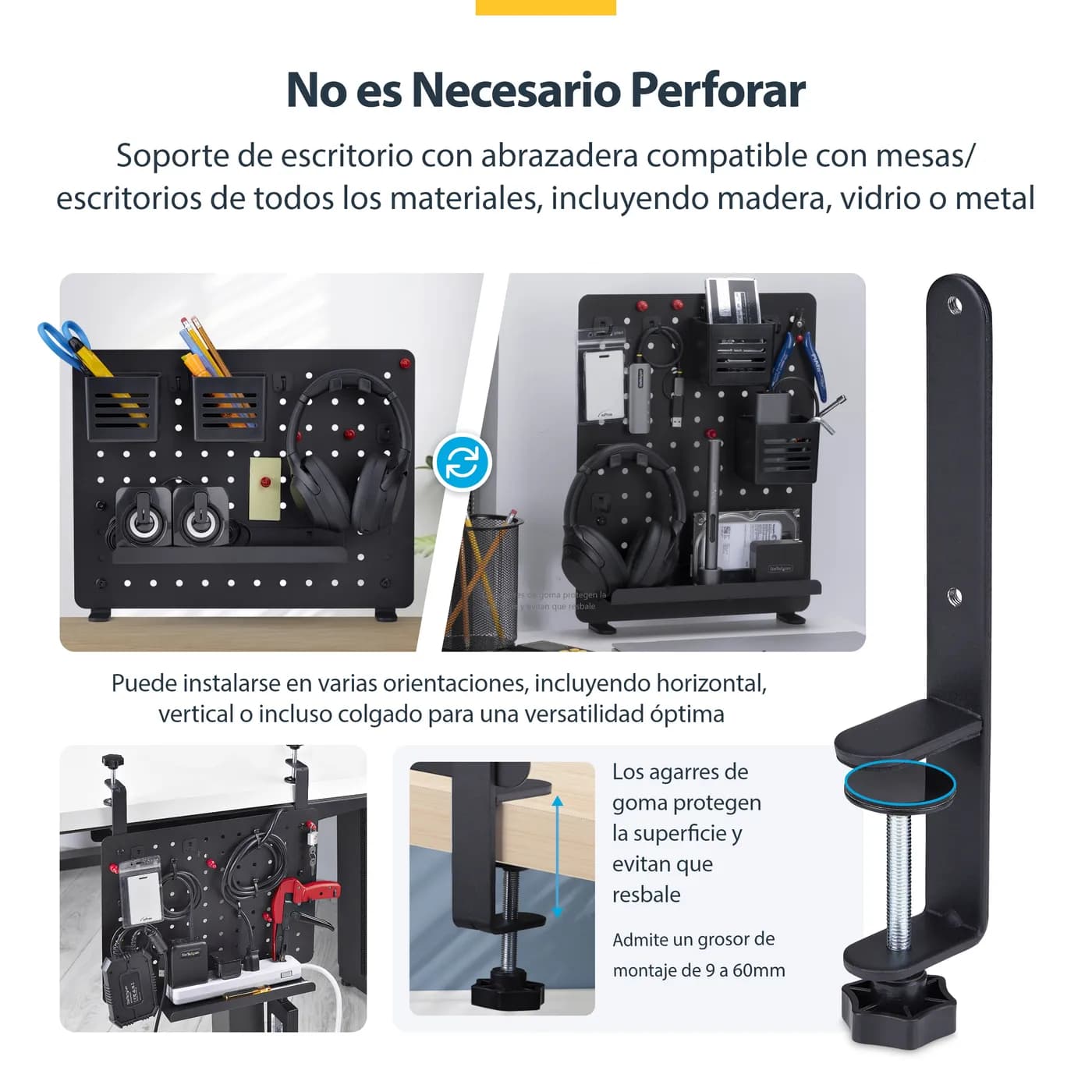 StarTech.com Tablero Perforado de Escritorio con Abrazadera - Panel Pe 14
