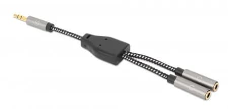 Manhattan Adaptador de Auriculares en “Y” de un Plug a 2 salidas 3.5 m 2