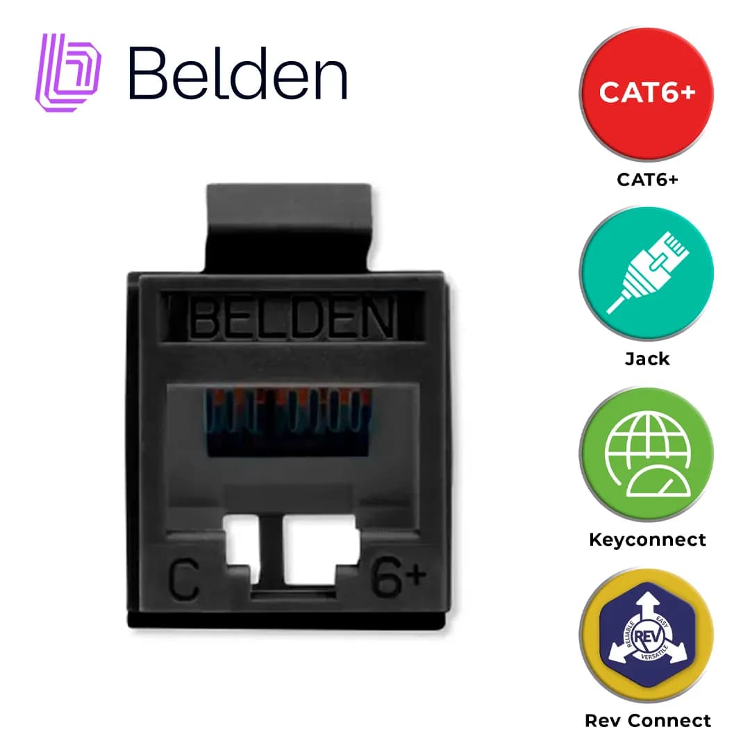 CONECTOR MODULAR JACK CAT6+ RJ45 BELDEN RV6MJKUBK-S1 / REVCONNECT / IN 2