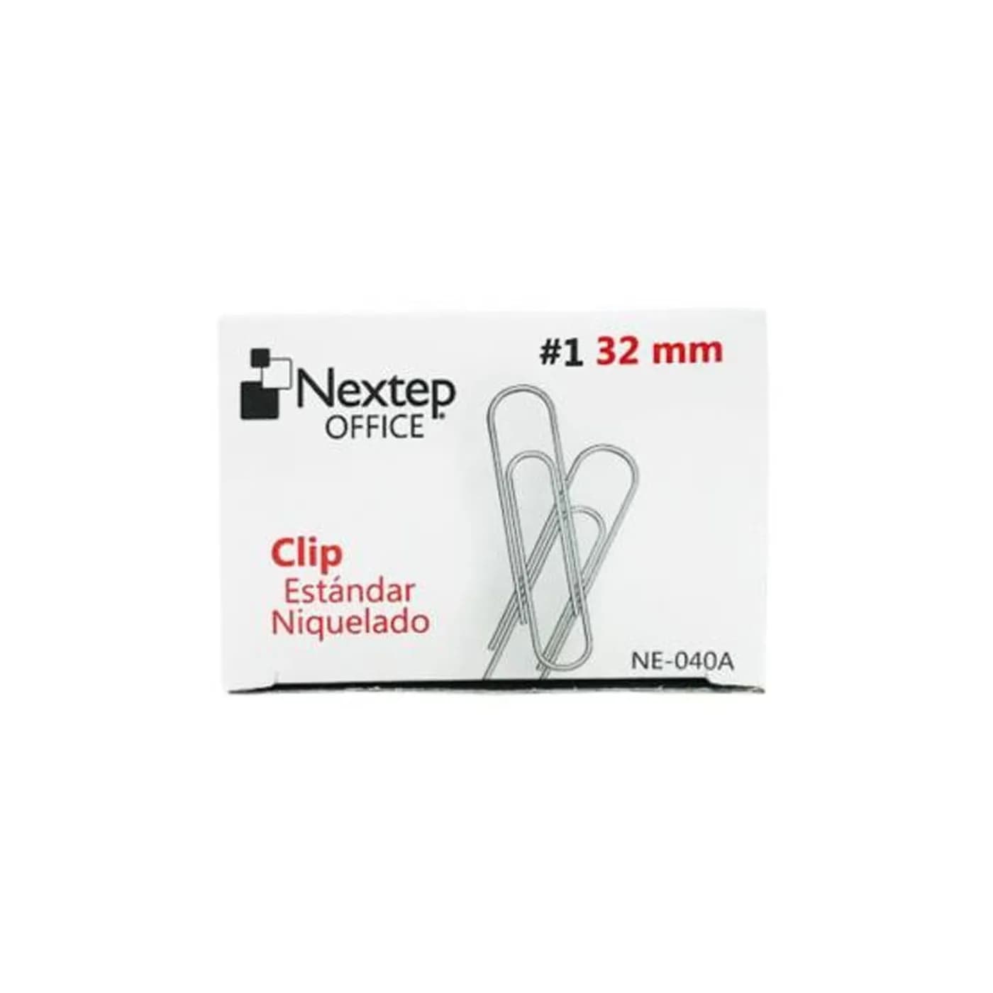 CLIP ESTÁNDAR NEXTEP NIQUELADO #1 32mm PAQUETE/10, 100 CLIPS C/U, NE-0 2