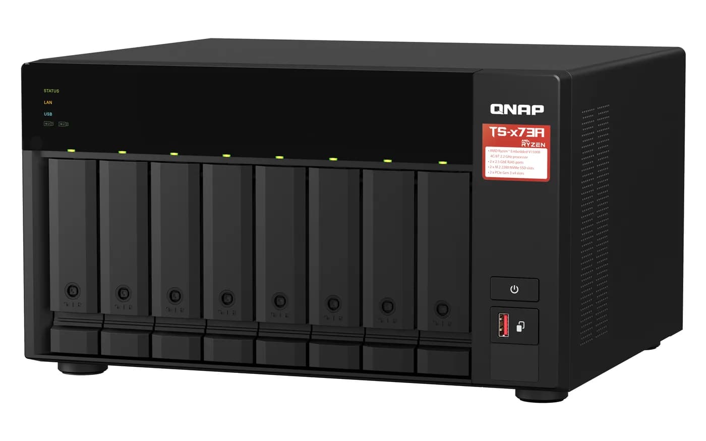 QNAP TS-873A NAS Tower Ryzen Embedded V1500B 8 GB DDR4 0 TB QNAP Turbo 5