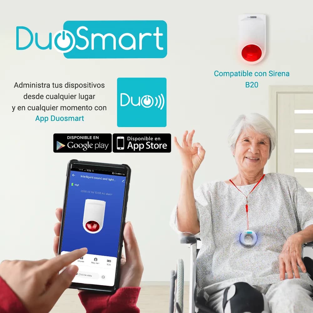 BOTON DE PANICO RF SERIE C DUOSMART CPM1 -COMPATIBLE CON PANELES B20 C 4