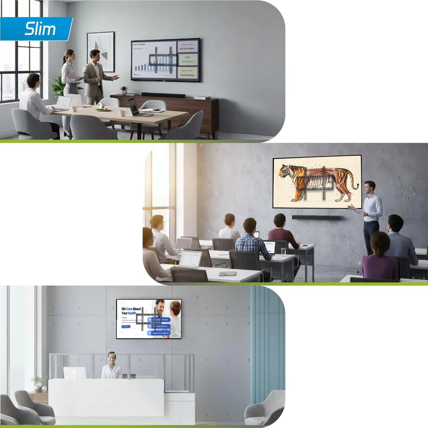 TECHMAKRO SOPORTE DE TV SLIM PARED FIJO 26-63 PULG. B40 5